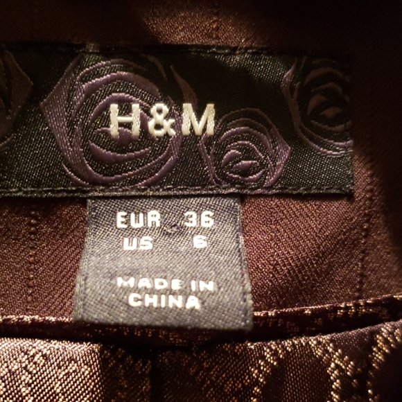 H&M BROWN 2-BUTTON POLY/RAYON BLAZER SZ 6 - Picture 5 of 8